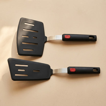 Steelstir™ Stainless Steel Handle Silicone Kitchen Utensil Set, material and detail close-up