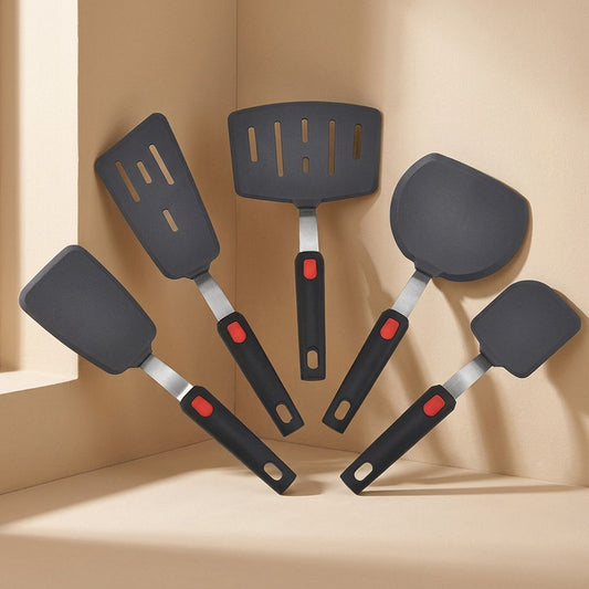 Steelstir™ Stainless Steel Handle Silicone Kitchen Utensil Set