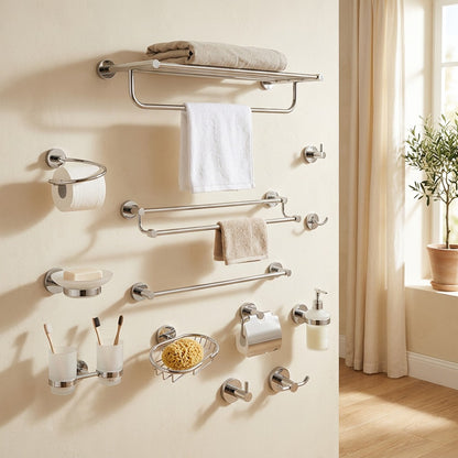 Towelspan™ Stainless Steel Bathroom Towel Rack in a calm home setting
