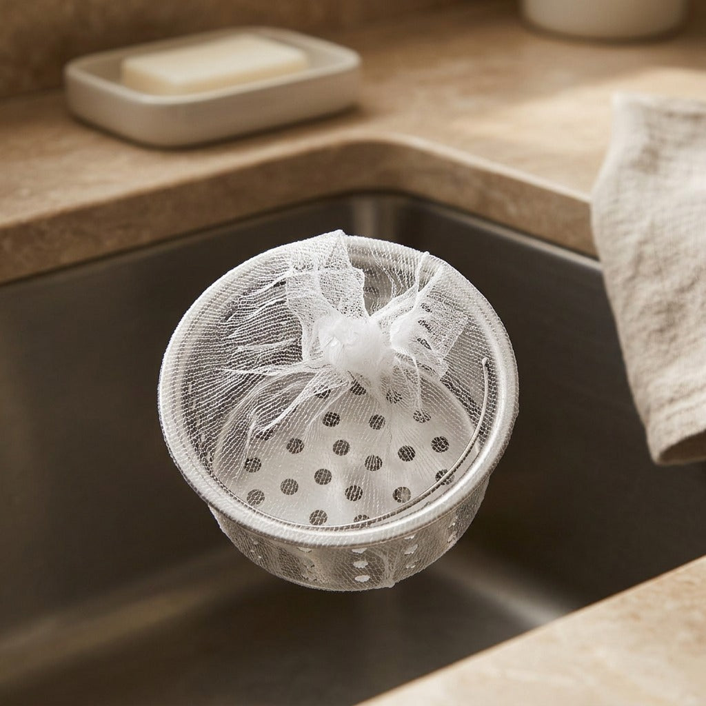 Tossmesh™ Disposable Kitchen Sink Filter Net, styled close view