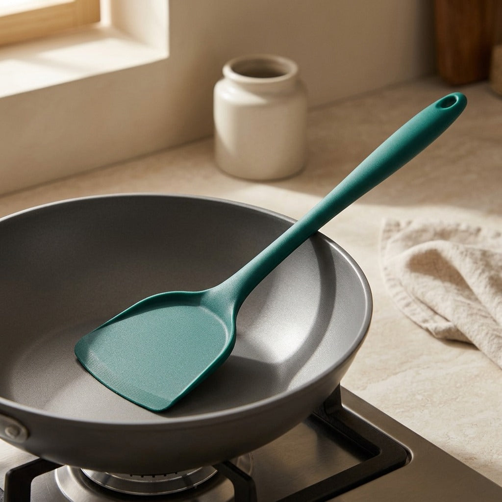Heatflip™ High Temperature Silicone Spatula, styled close view