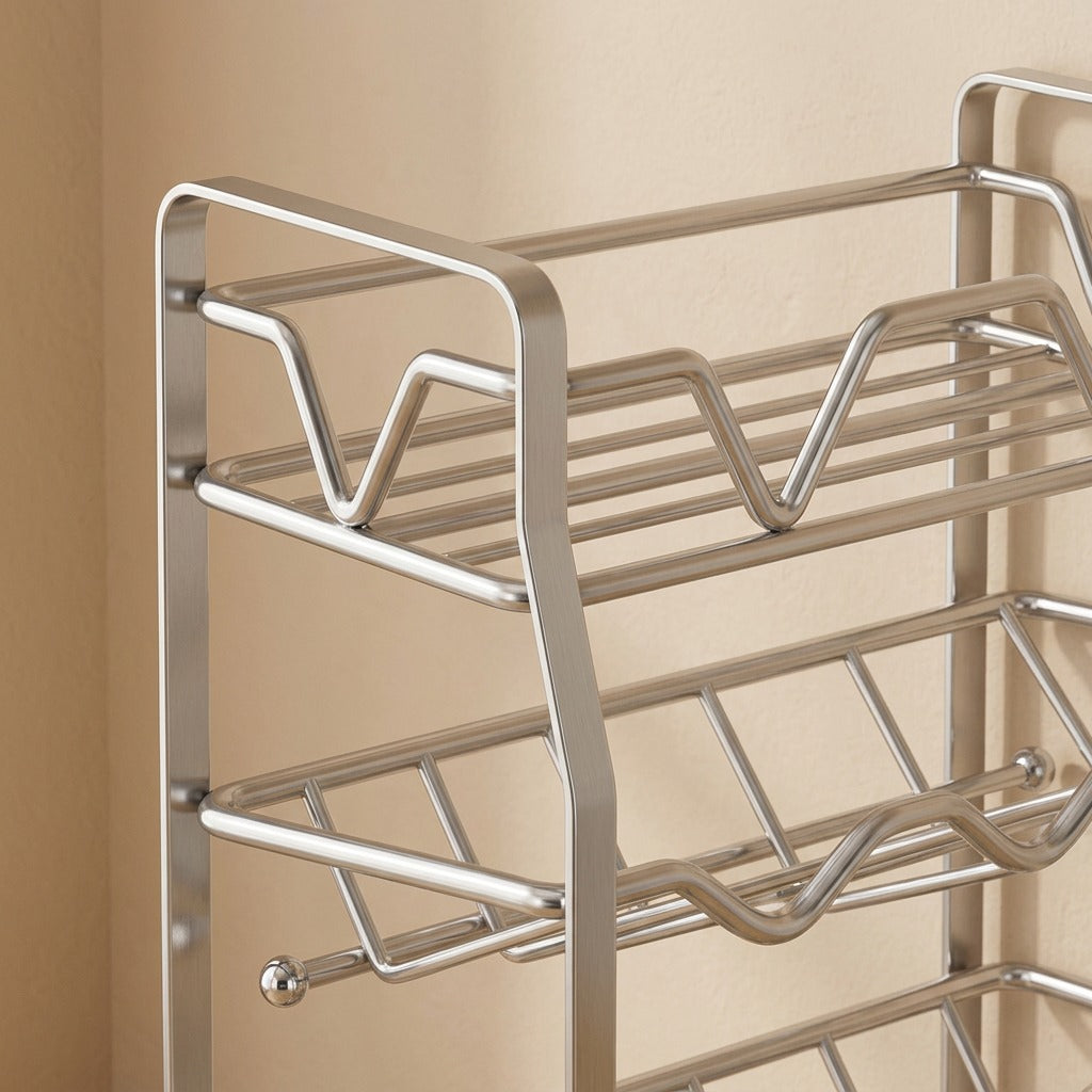 Spicestow™ Stainless Steel Countertop Spice Rack, material and detail close-up