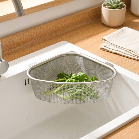 Sinkcup™ Stainless Steel Sink Drain Basket in a calm home setting