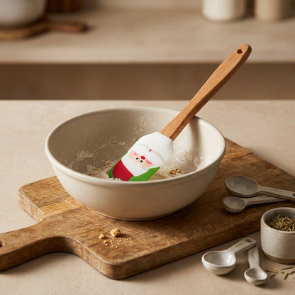 Snowstir™ Christmas Snowman Silicone Spatula, styled close view