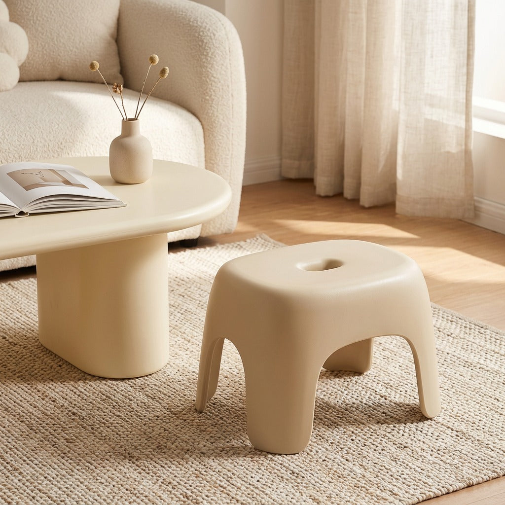 Playstool™ Plastic Children’s Living Room Stool, styled close view