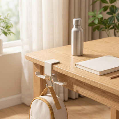 Desksling™ Double Desk Hook for Water Bottles in a calm home setting
