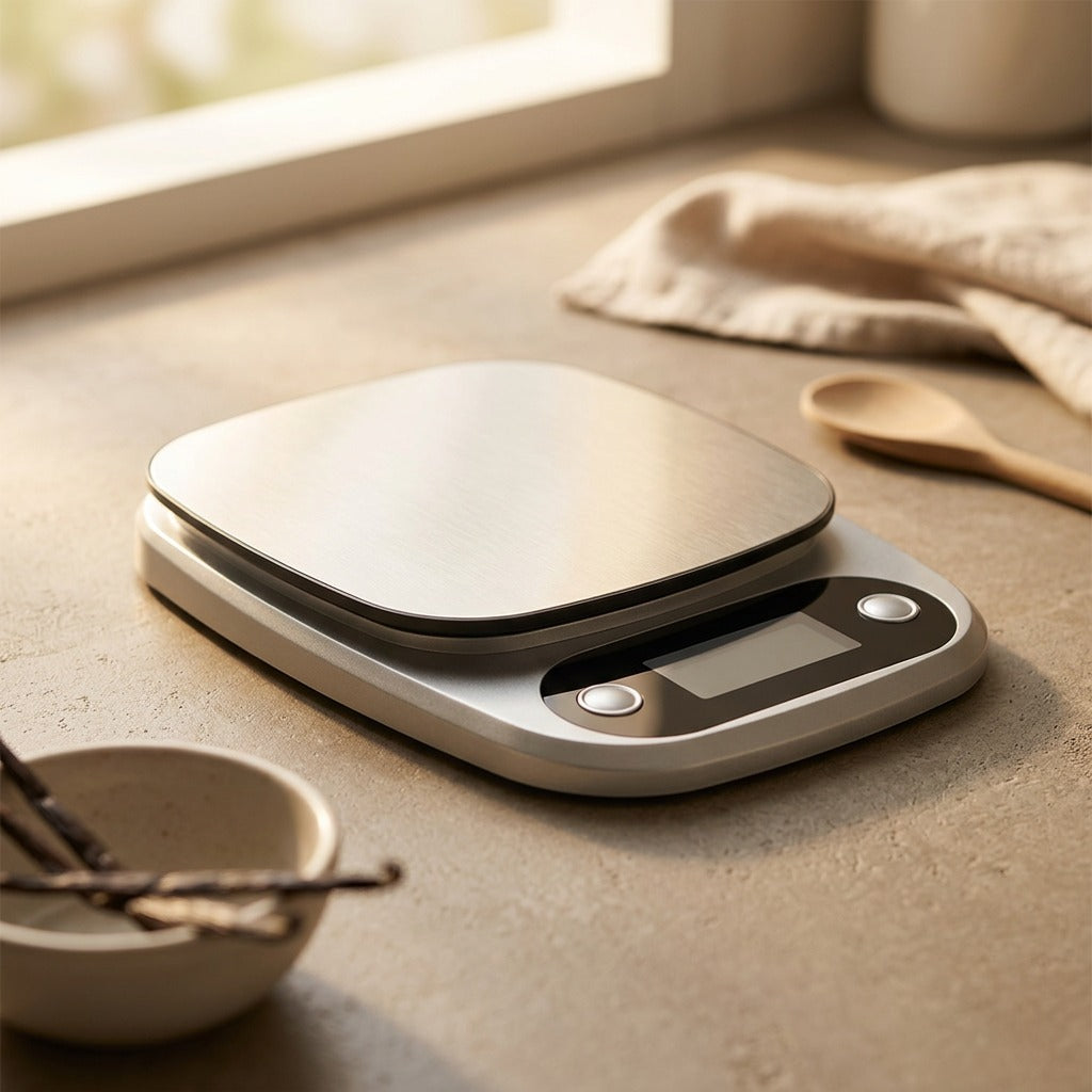 Steelgram™ Stainless Steel Gram Scale, styled close view