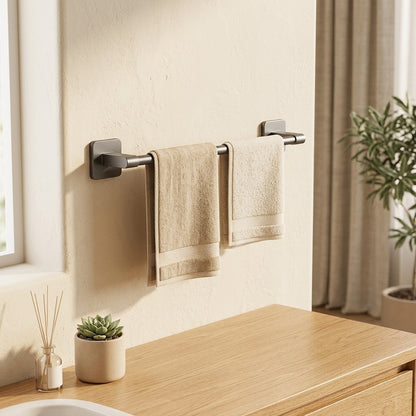 Towelreach™ Bathroom Towel Wall Rack in a calm home setting