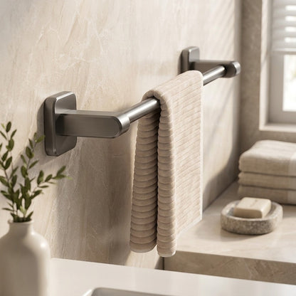 Towelreach™ Bathroom Towel Wall Rack, styled close view