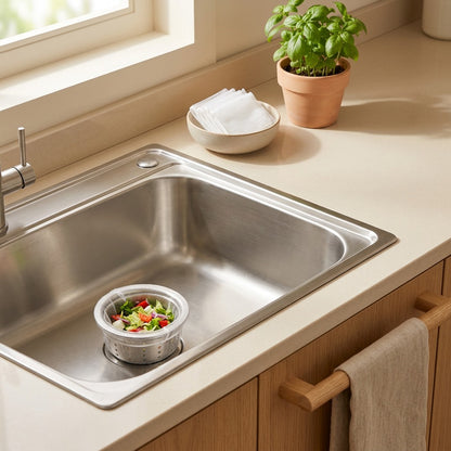Netcatch™ Plastic Sink Drain Filter Net in a calm home setting