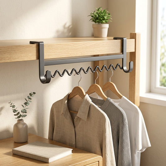 Dormhook™ Iron Dormitory Clothes Hook in a calm home setting