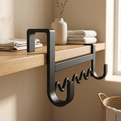 Dormhook™ Iron Dormitory Clothes Hook, styled close view