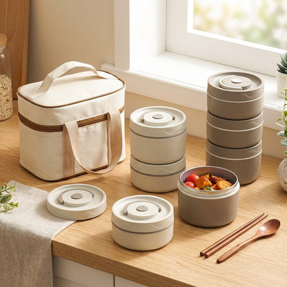 Warmtote™ 304 Stainless Steel Insulated Lunch Box in a calm home setting