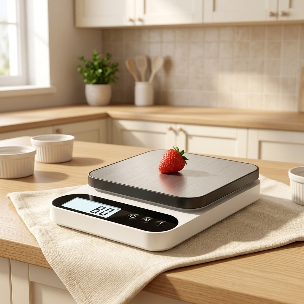 Gramflip™ Digital Food Scale With Unit Conversion in a calm home setting