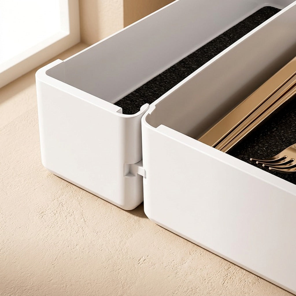 Drawerbox™ Plastic Kitchen Drawer Storage Box, material and detail close-up