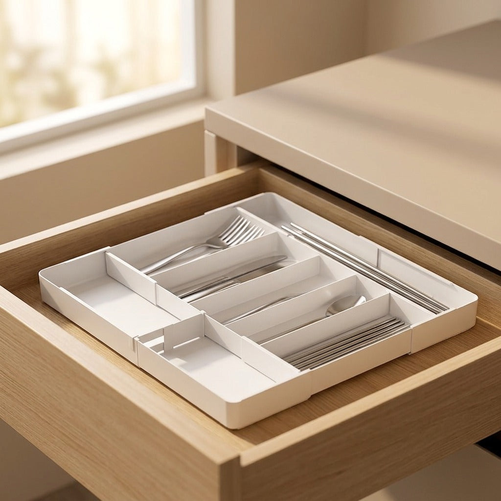 Drawerbox™ Plastic Kitchen Drawer Storage Box, styled close view