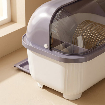 Dishcover™ Plastic Kitchen Dish Rack With Lid, material and detail close-up