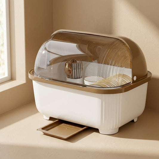 Dishcover™ Plastic Kitchen Dish Rack With Lid