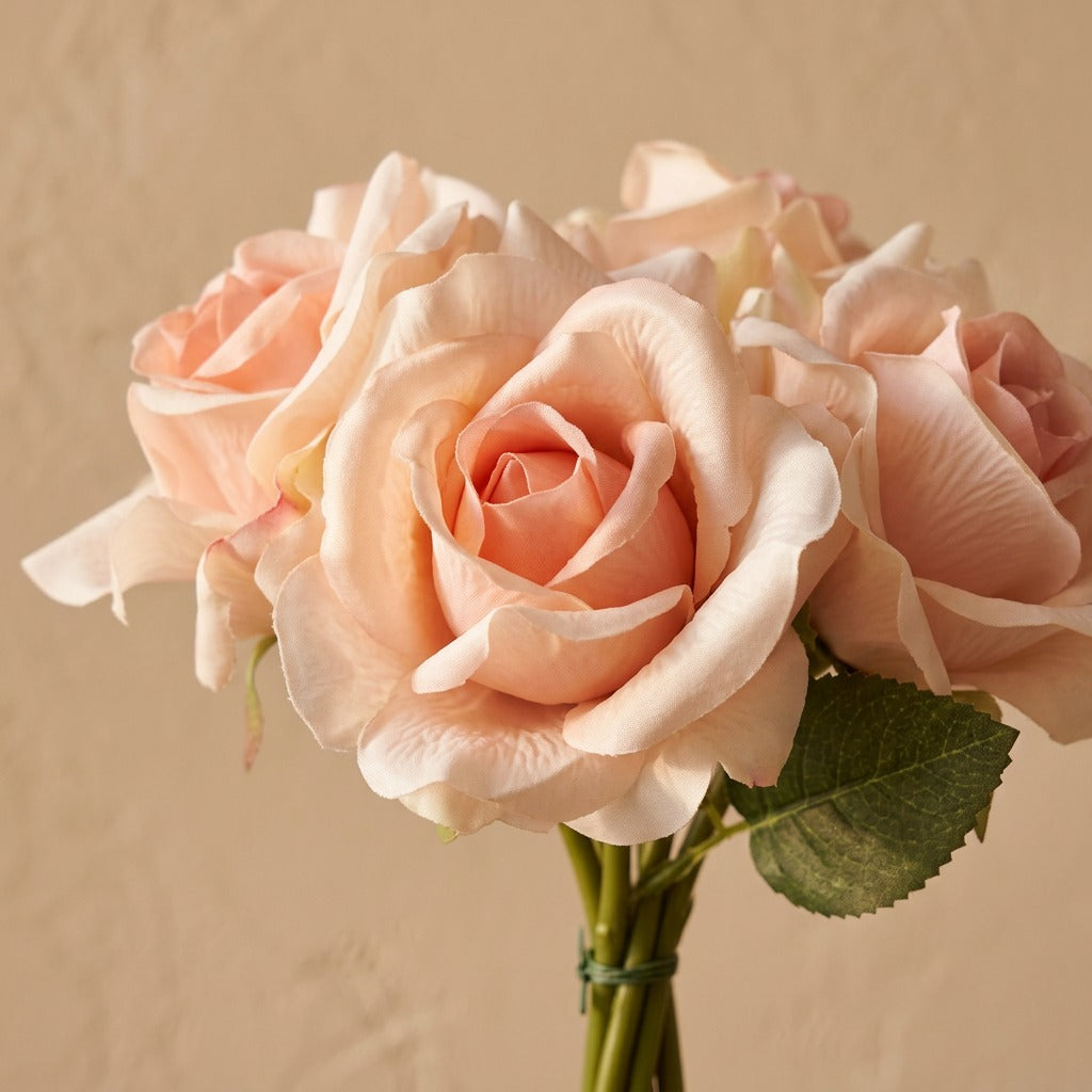 Roseglow™ Silk Rose Bouquet, material and detail close-up