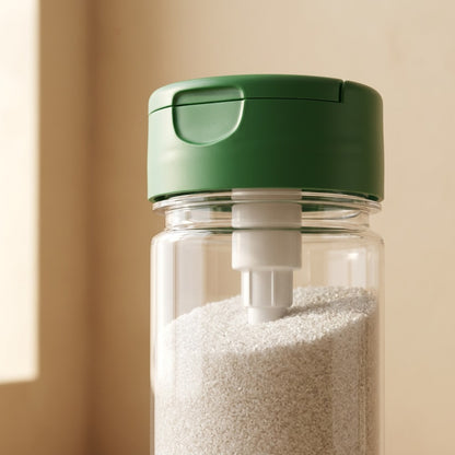 Presspour™ Press-Type Plastic Seasoning Bottle, material and detail close-up