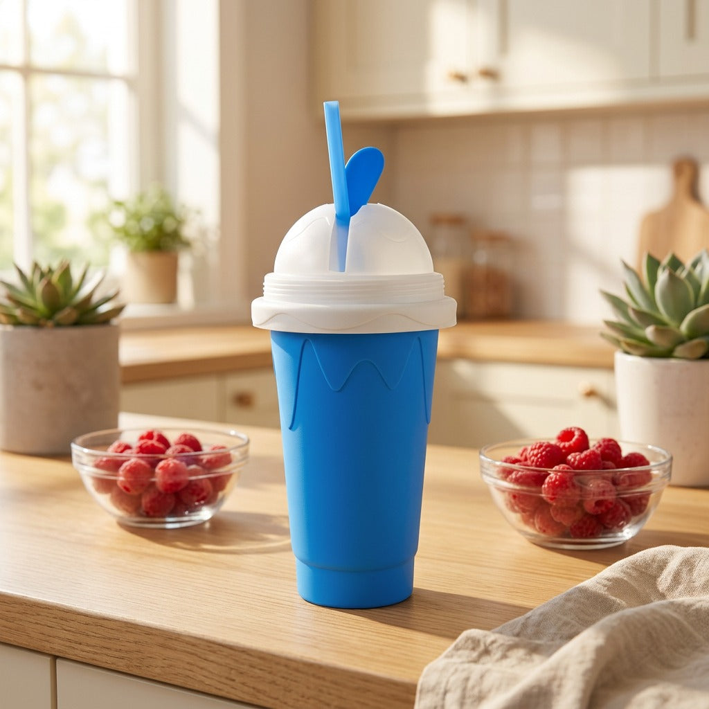 Sipstraw™ 330 ml Smoothie Cup With Straw in a calm home setting