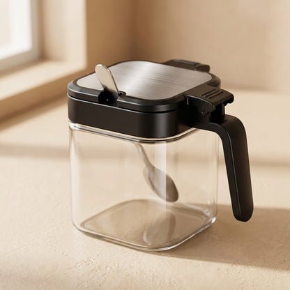 Herbspoon™ Glass Seasoning Jar With Spoon, material and detail close-up