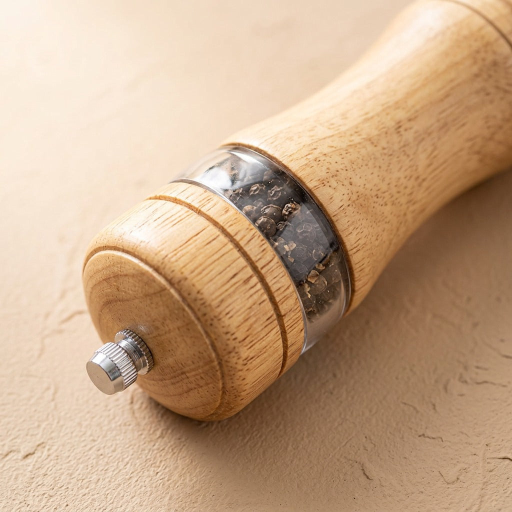 Spicecrank™ 6-Inch Ceramic Pepper Grinder, material and detail close-up