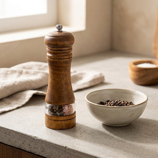 Spicecrank™ 6-Inch Ceramic Pepper Grinder, styled close view