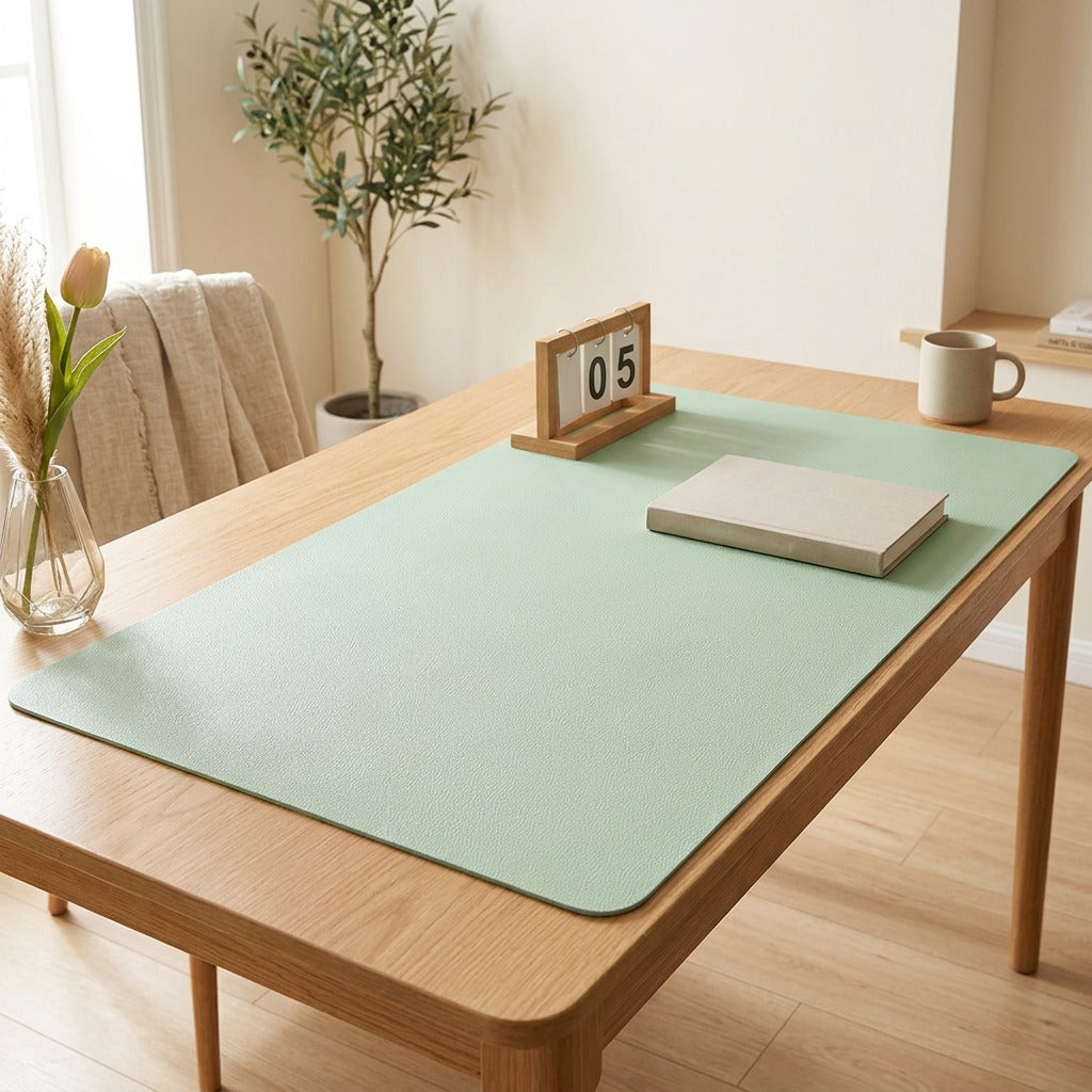 Matmellow™ PVC Rectangular Desk Mat in a calm home setting