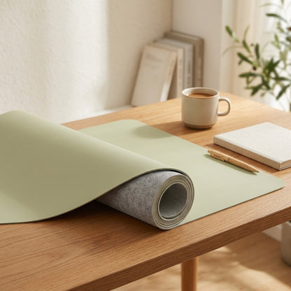 Matmellow™ PVC Rectangular Desk Mat, styled close view
