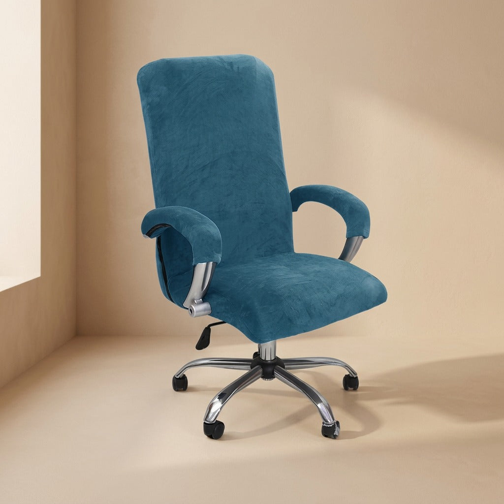 Velvetfox™ Silver Fox Velvet Office Chair Cover