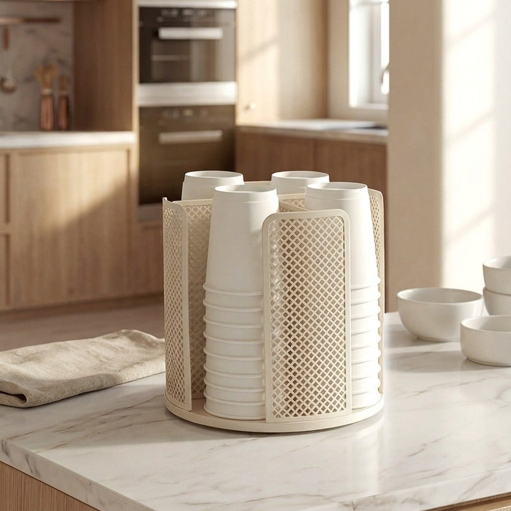 Cupivot™ Plastic Rotating Cup Holder, styled close view