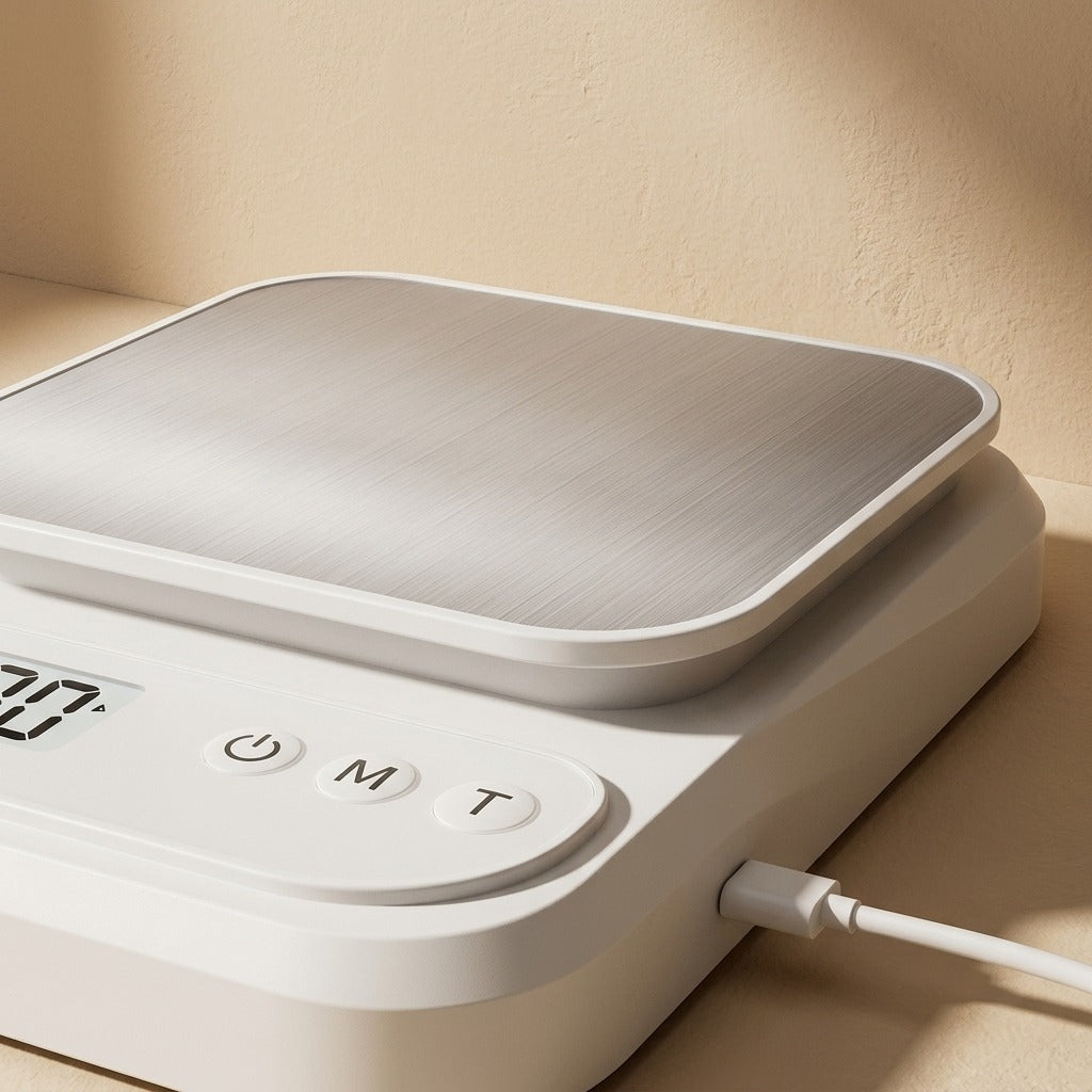 Gramweigh™ Electronic Kitchen Scale With Gram Weighing, material and detail close-up