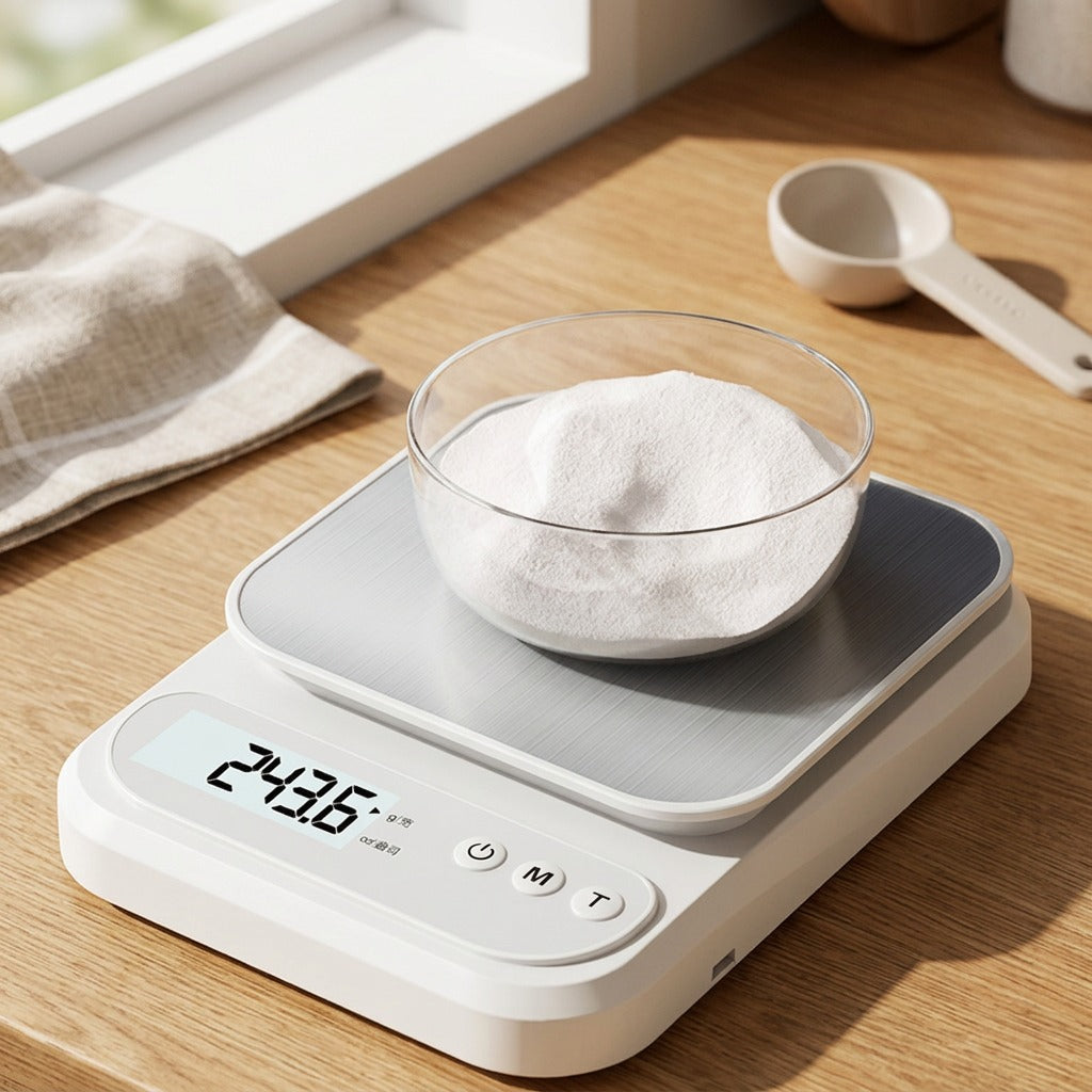 Gramweigh™ Electronic Kitchen Scale With Gram Weighing, styled close view