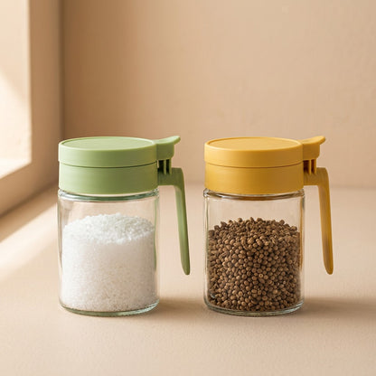Spiceglint™ Glass Seasoning Jar, material and detail close-up