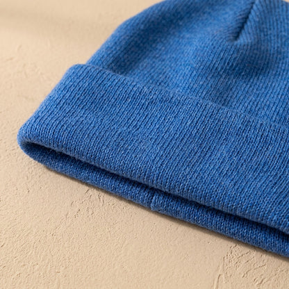 Knitwarm™ Solid Color Knitted Beanie Hat, material and detail close-up