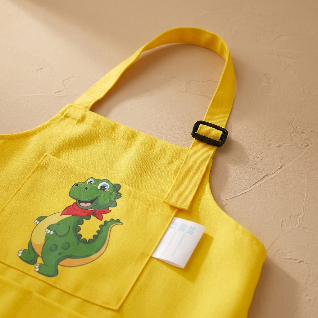 Tinyapron™ Children's Polyester Advertising Apron, material and detail close-up