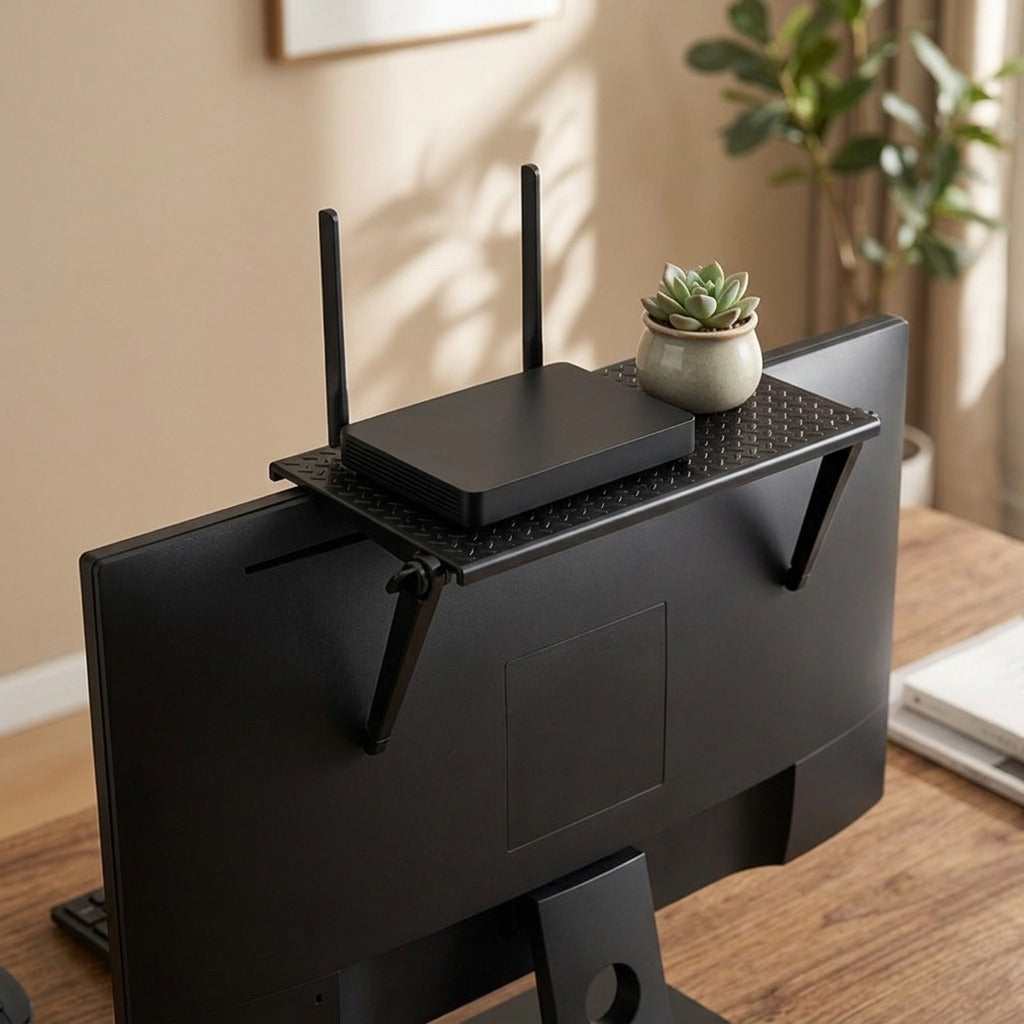 Topperch™ Computer Monitor Top Storage Rack, styled close view