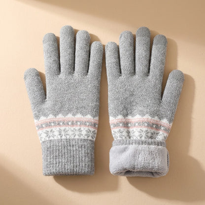 Fleecegrip™ Women's Fleece-Lined Knitted Gloves, material and detail close-up