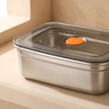 Steelstash™ 316 Stainless Steel Food Storage Box, material and detail close-up