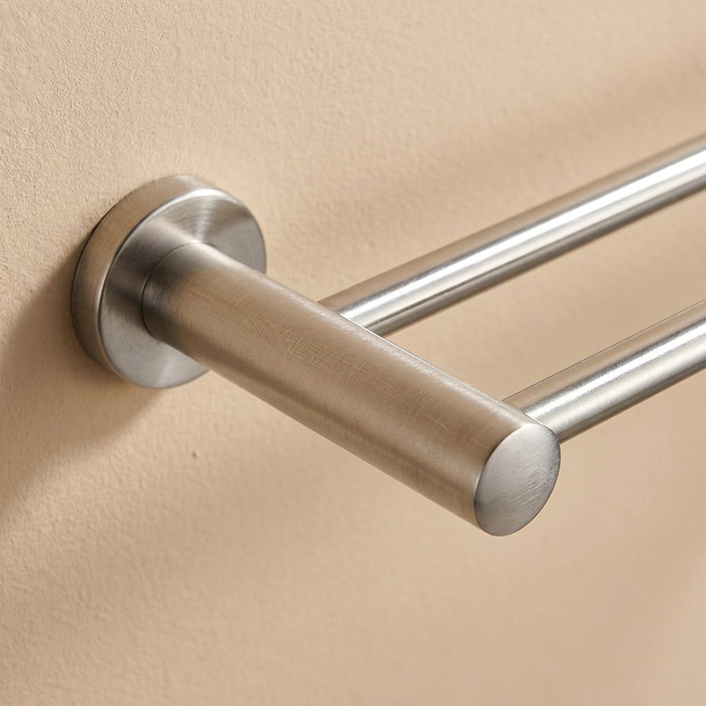 Linenbar™ Stainless Steel Bathroom Towel Bar, material and detail close-up