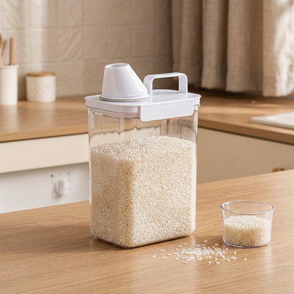 Jarhaven™ Square Plastic Kitchen Storage Jar, styled close view