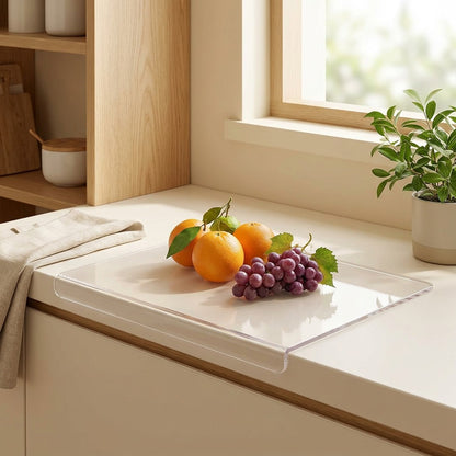 Cutclear™ Transparent Acrylic Cutting Board in a calm home setting