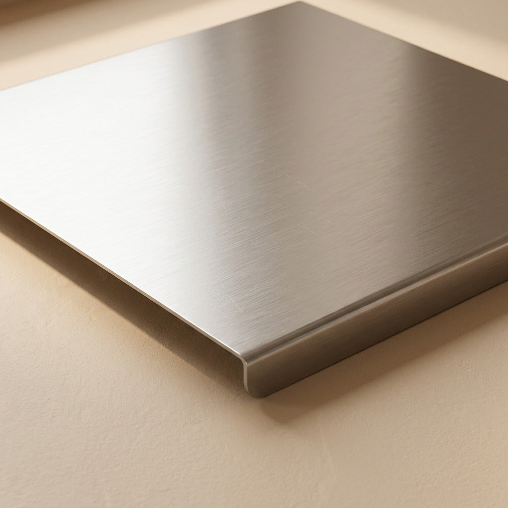 Cutguard™ Stainless Steel Cutting Board, material and detail close-up
