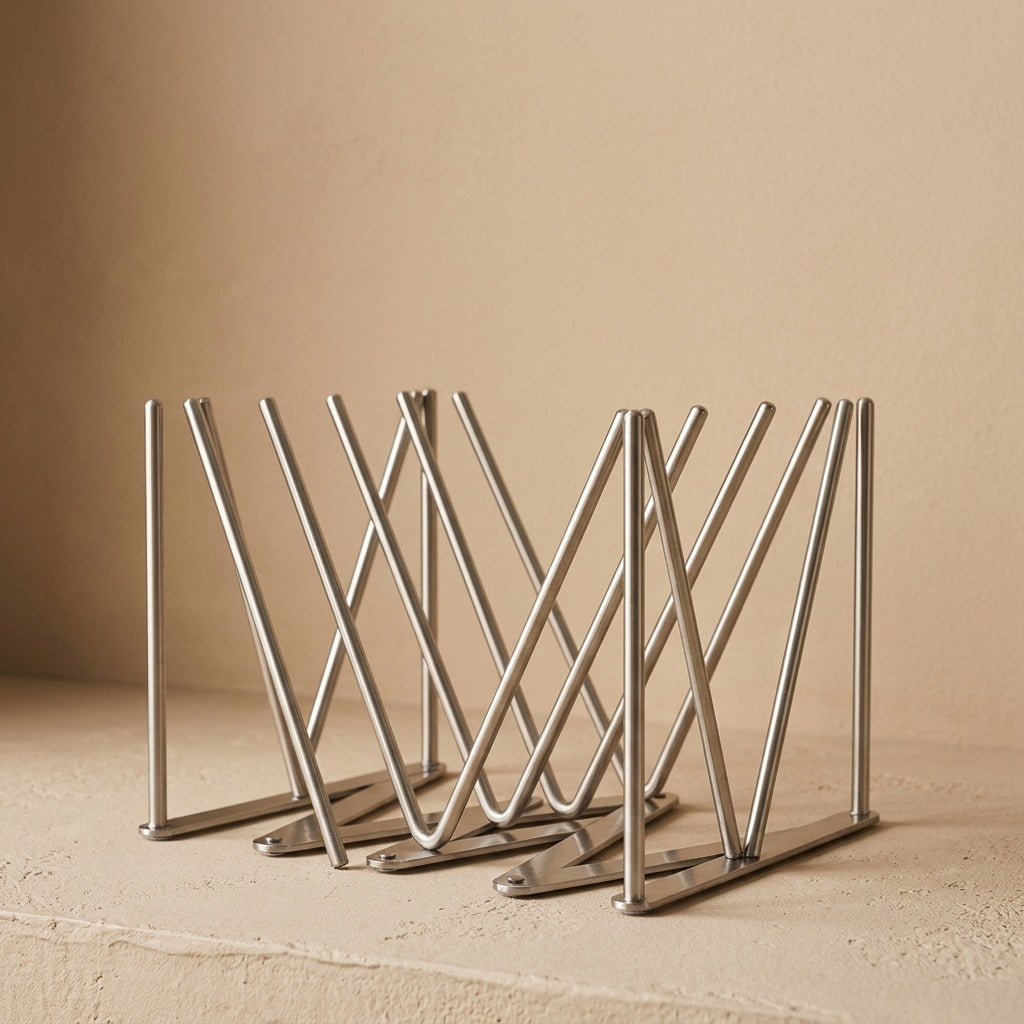 Dripfold™ Stainless Steel Retractable Dish Rack, material and detail close-up