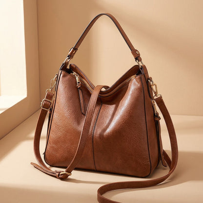 Carrycurve™ PU Bucket Tote Bag, material and detail close-up