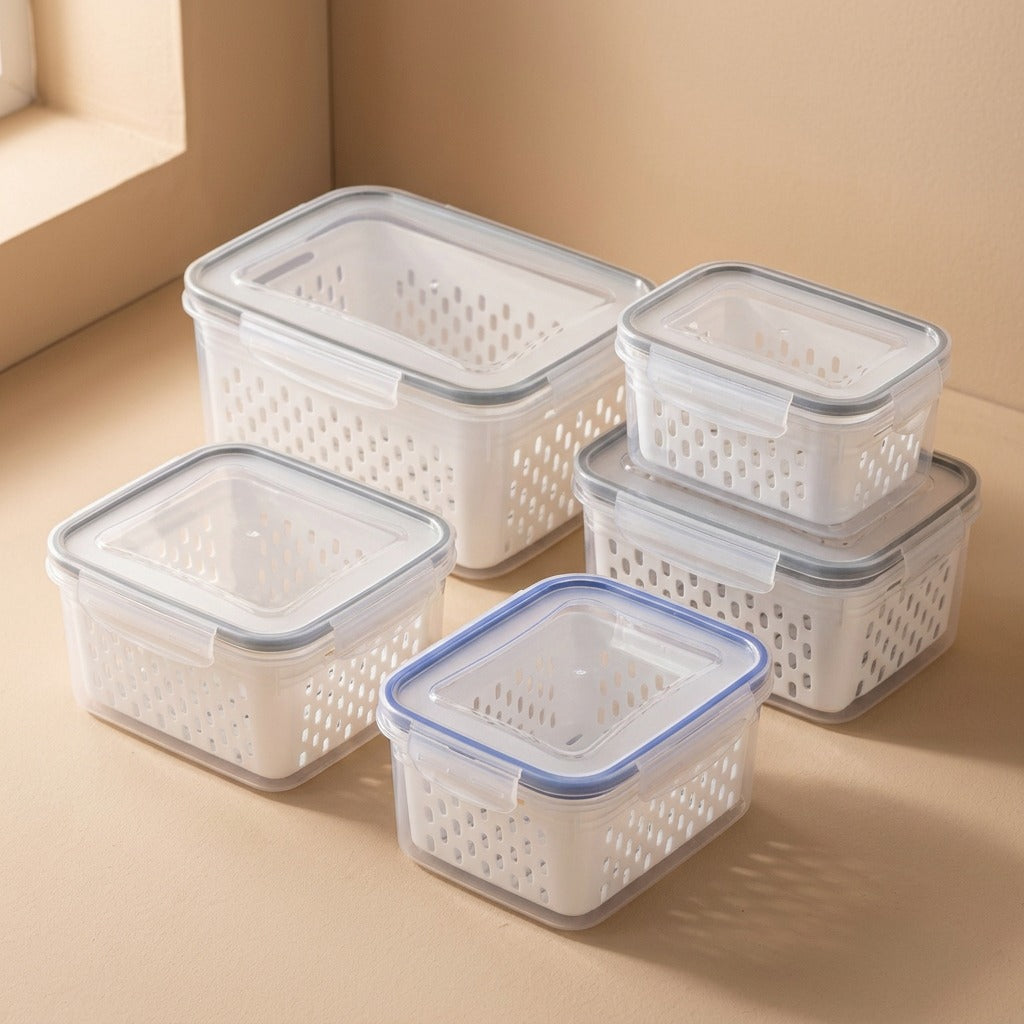Stackseal™ Double-Layer Plastic Food Storage Box, material and detail close-up