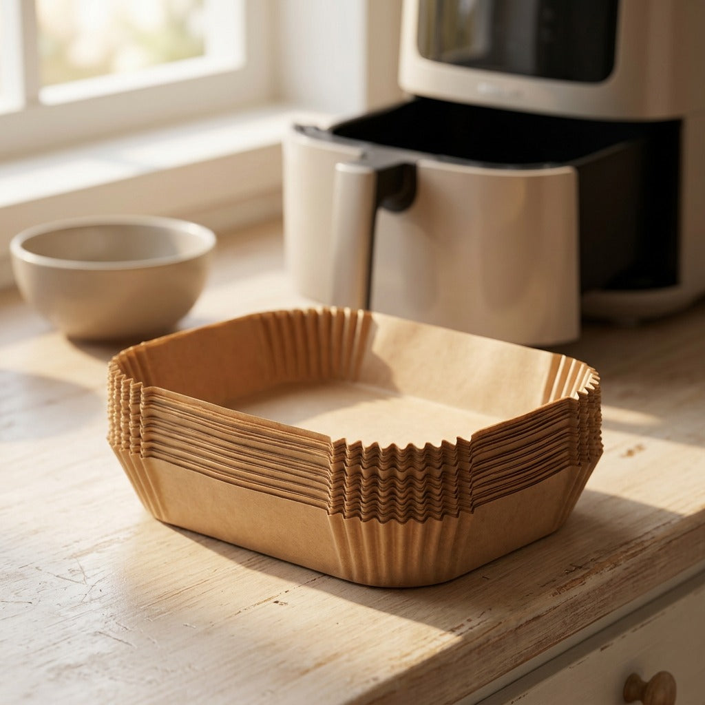 Fryleaf™ Silicone Air Fryer Paper Sheets, styled close view