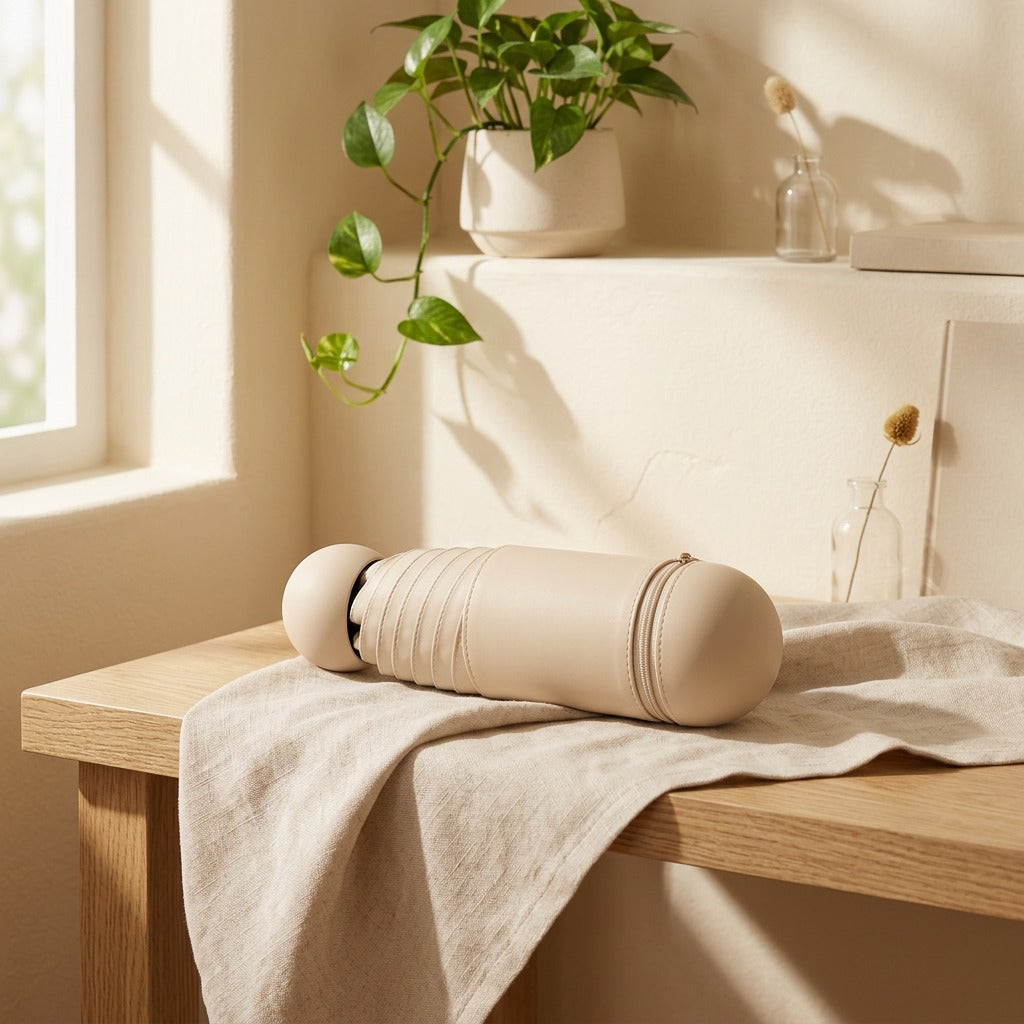 Clearcanopy™ Vinyl Capsule Sun Umbrella in a calm home setting