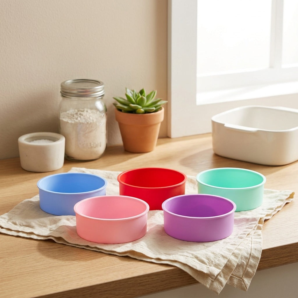 Cakesoft™ Silicone Round Cake Mold in a calm home setting